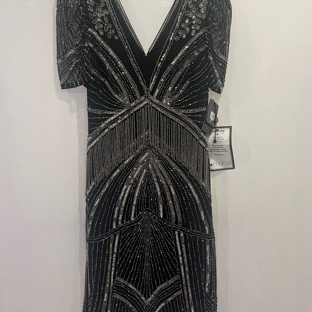 Elegant Black and Silver Beaded Dress